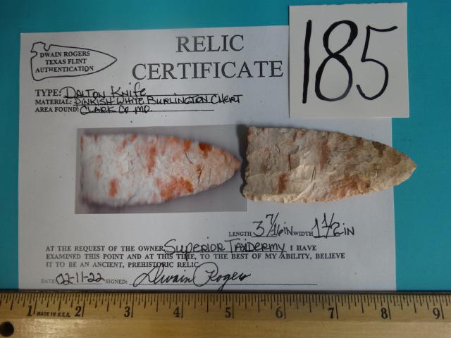 Authentic Paleo Artifact Dalton Knife Arrowhead with Rogers COA (1 of 2)