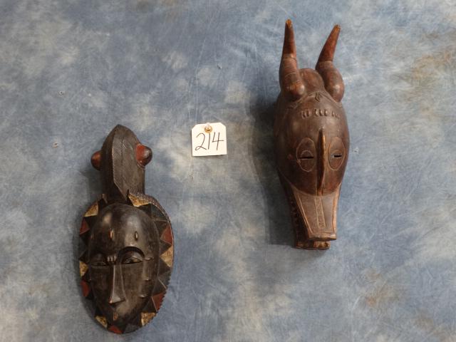 Pair of Handcarved Vintage African Mask (2 x $) (1 of 3)