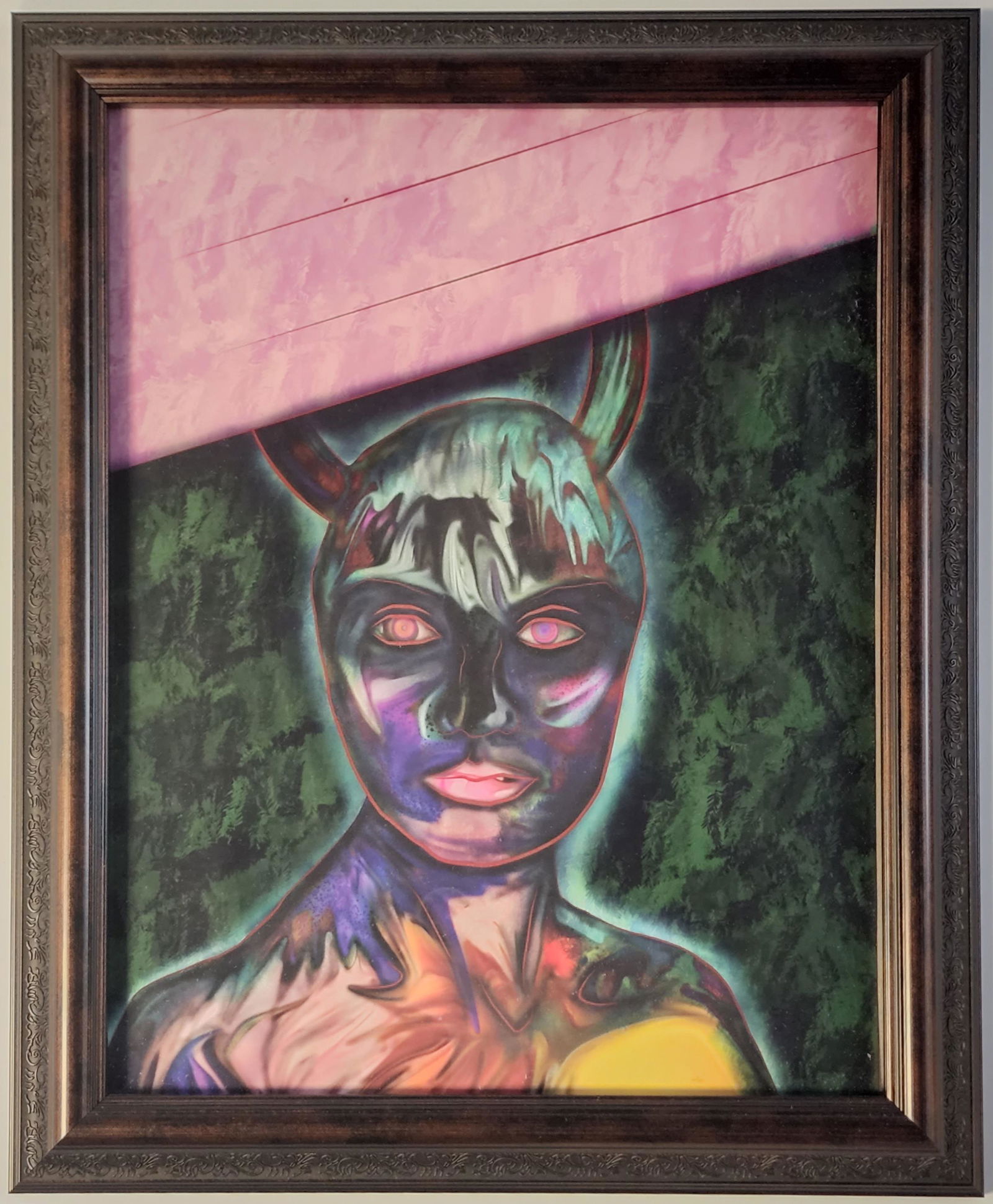 Neon Demon: Dan Murphy (American, 20th Century) 'Neon Demon' Digital art print, framed in glass Framed dimensions: W: 16.5 x W: 13.5 in Dimensions: H: 13.5 x W: 10.5 in All proceeds from our auctions support the