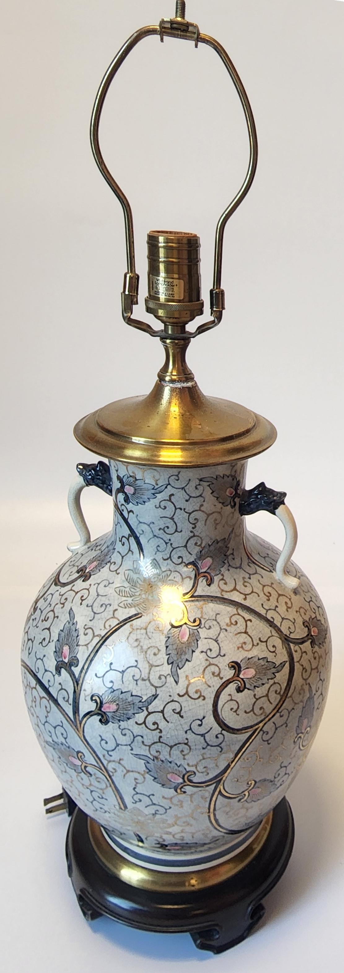 Hand-Painted Electrified Ornate Ceramic/Porcelain Oriental Table Lamp (1 of 6)