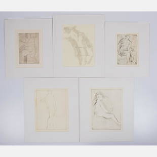 Collection of Five Etchings: Collection of Five Etchings, 20th CenturyIncludes one etching by artist Ira Matterson. Pencil on paper matted and mounted on board. Condition: Slight discoloration/water damage to some pieces.Largest