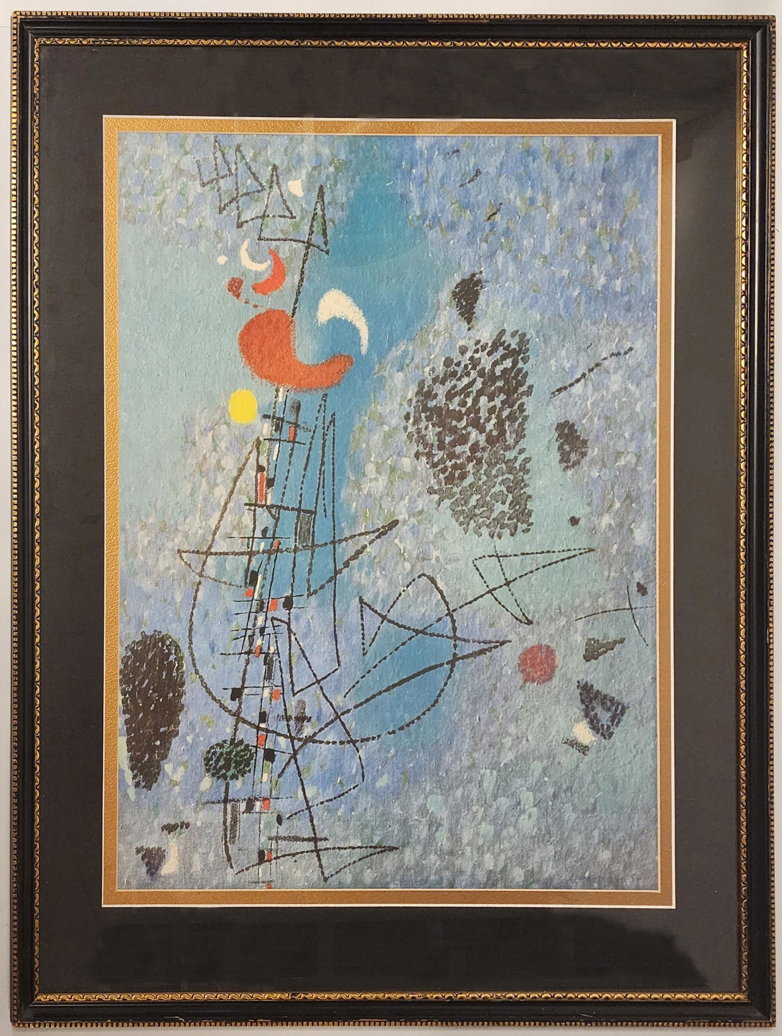 Max Ackermann "Jubilieren" ('Jubilation'): Max Ackermann (German, 20th Century)Jubilieren - Jubilation (1954), from a Privatsammlung or private collection. Lithograph, framedSignature lower right, part of printFramed Dimensions: 33.5 H x 27 W