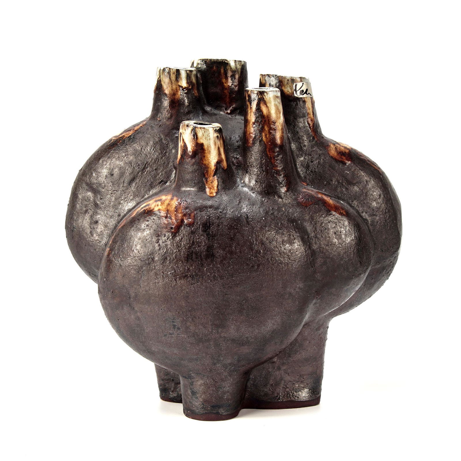 Exceptionally Rare Five Sprout Brutalist Vase W Germany (1 of 10)