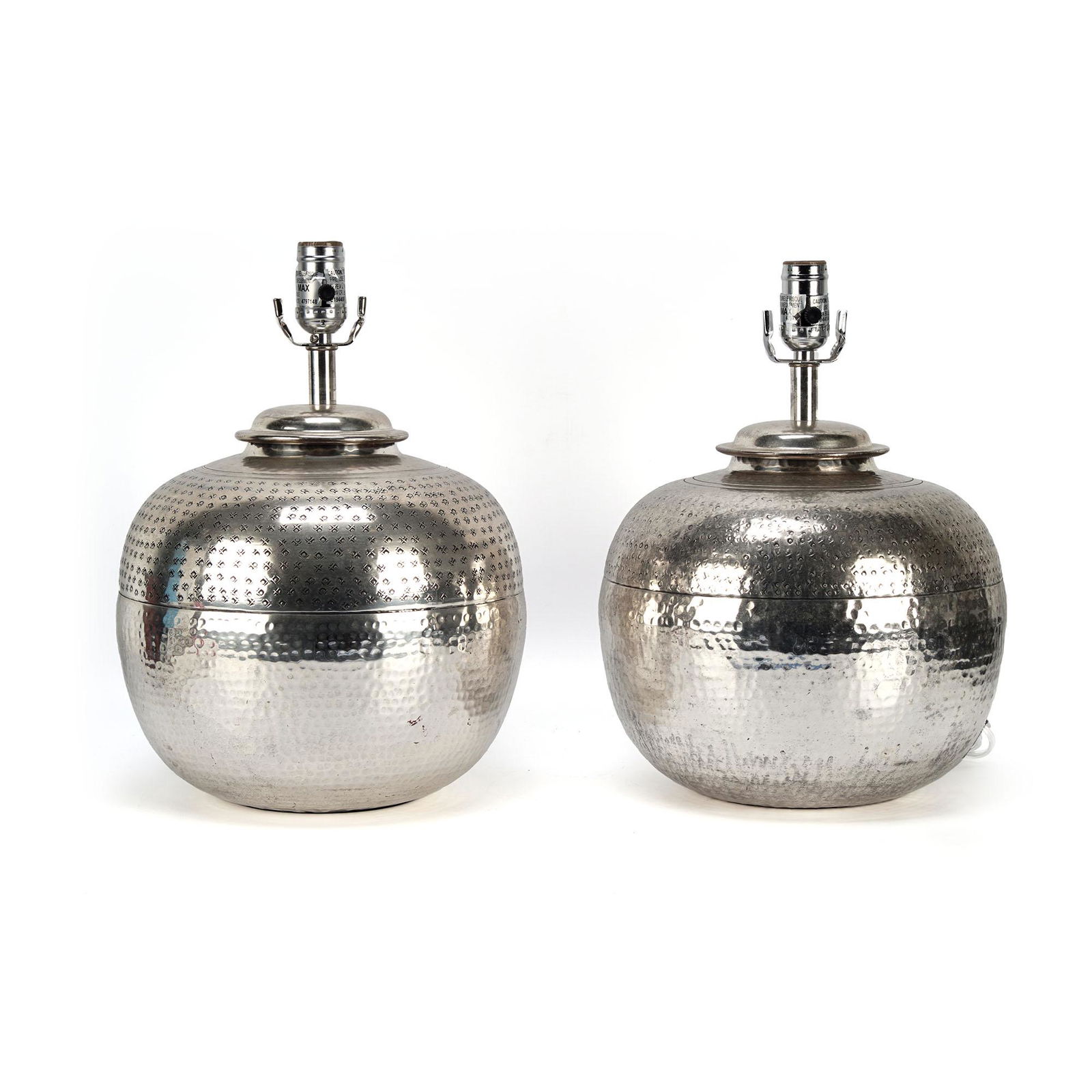 Pottery Barn Pair Of Nori Hammered Metal Round Table (1 of 4)