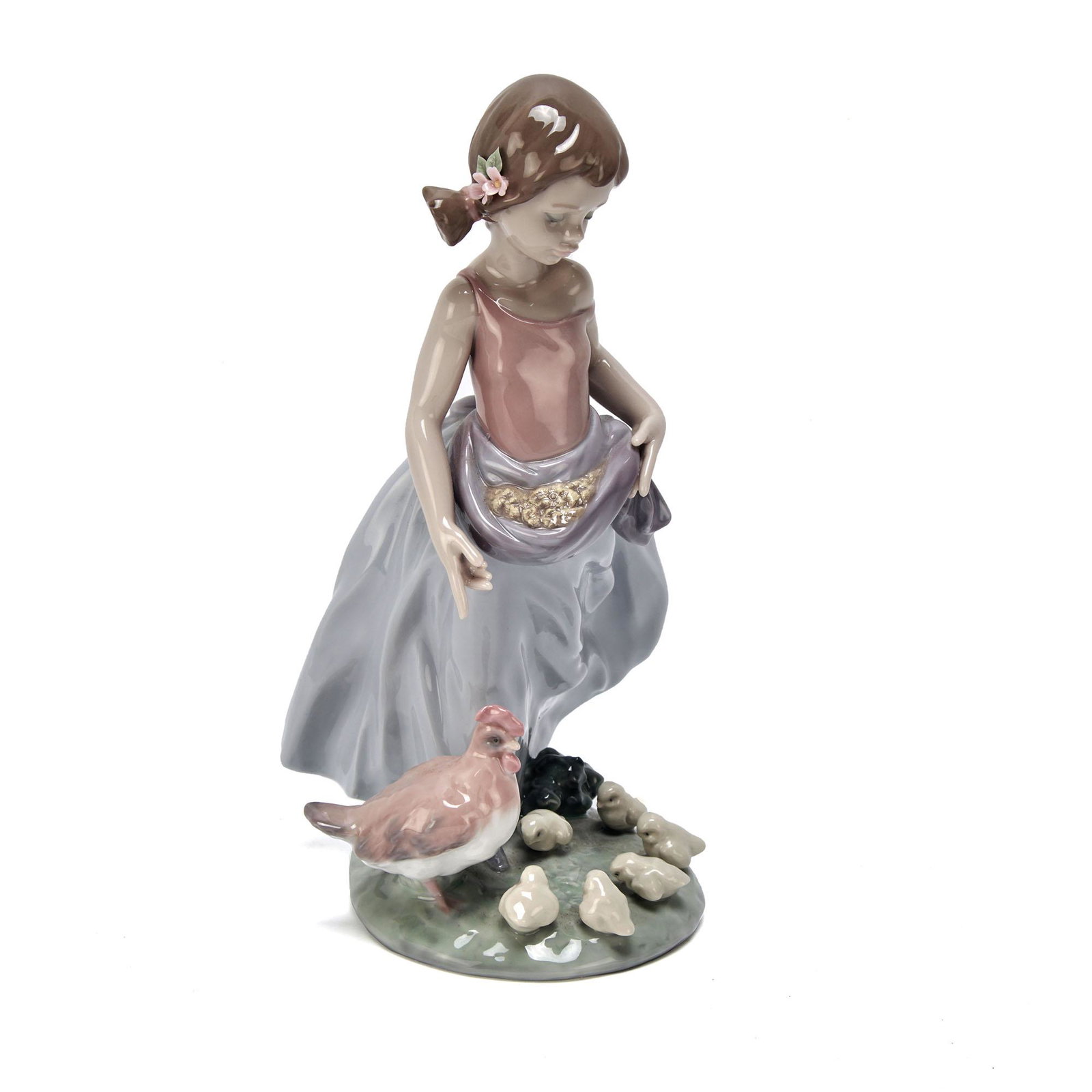 Lladro Figurine 'Afternoon Snack' 6577: Glazed porcelain Lladro named Afternoon snack, designed by Antonio Ramos. Retired 2003 Dimensions Height: 9 in. Length: 5 in. Width: 6 in. Shipping Options: Notable Auctions will of