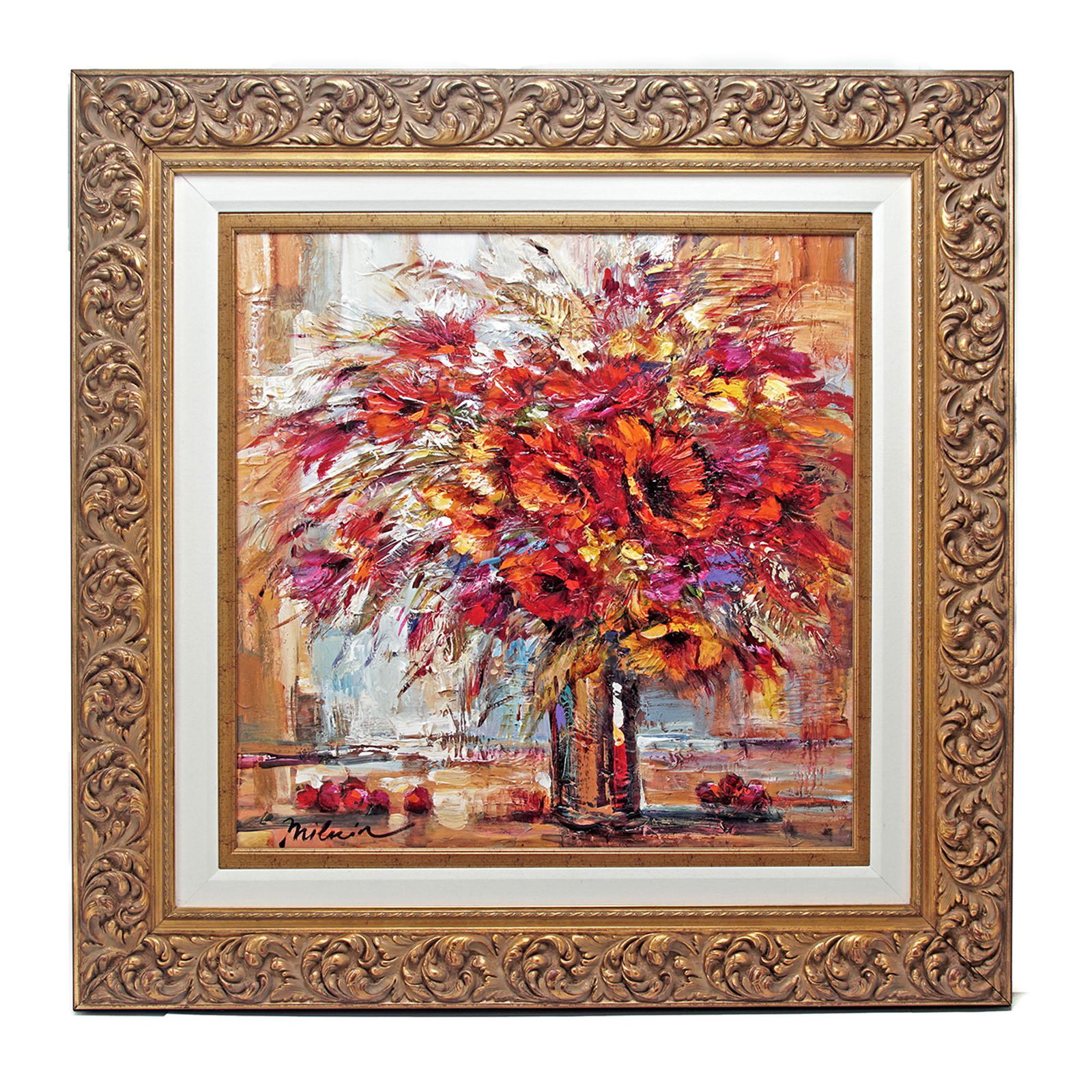 Michael Milkin Acrylic "Janets Suprise" Flowers Art (1 of 4)