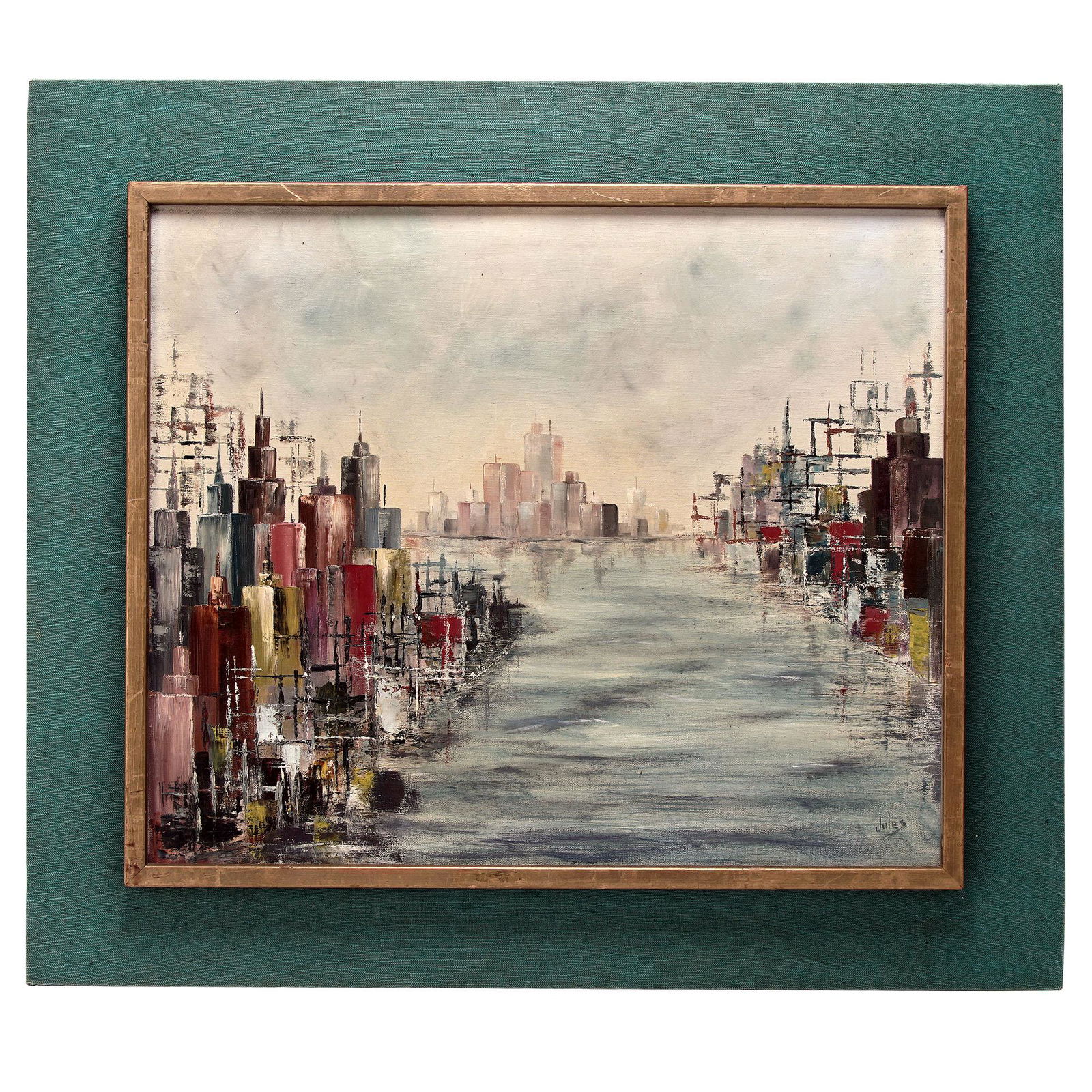 Cityscape Mid-Century Painting By Jules (1 of 6)