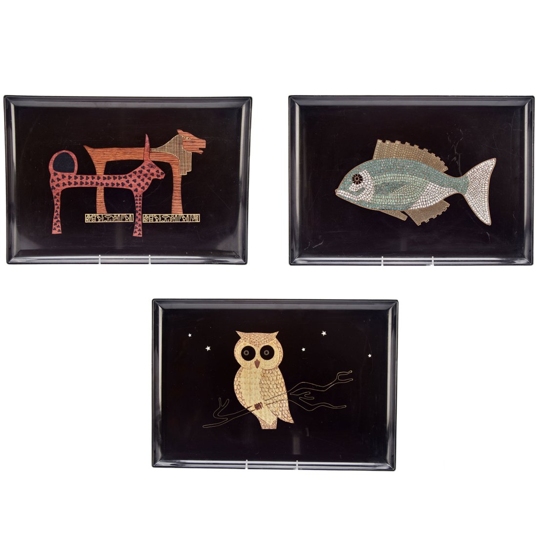 Vintage Set Of 3 Couroc Resin Serving Trays (1 of 7)