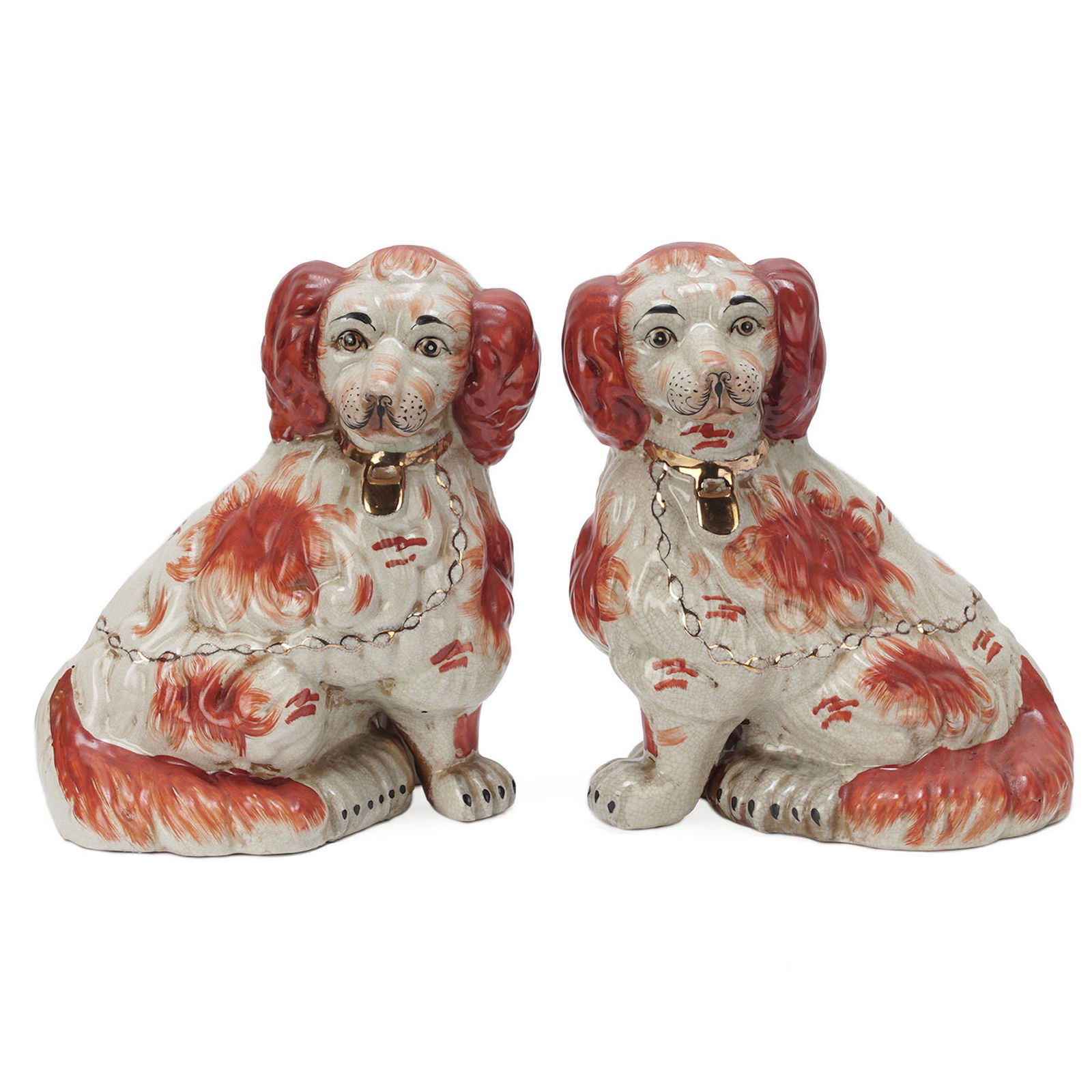 Large Pair Of Staffordshire Dog Figurines (1 of 12)