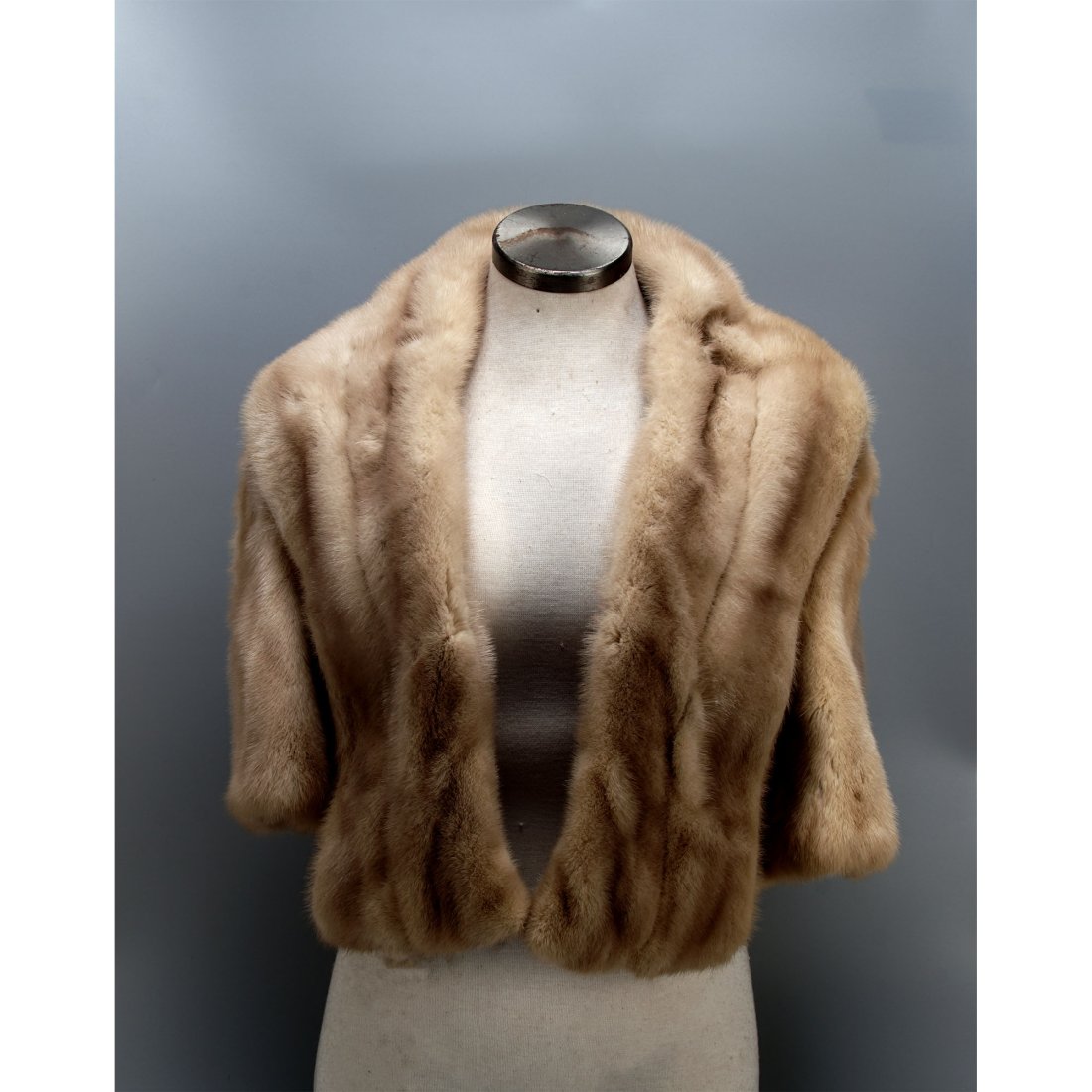 Slatkin New York Genuine Tan Fur Stole Coat (1 of 4)