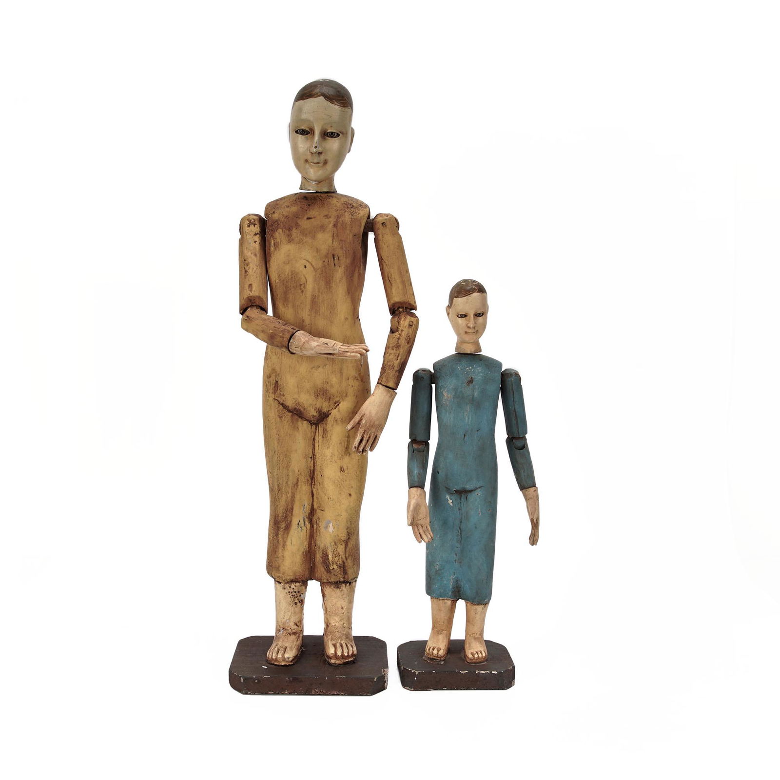 Vintage Attrib Santos Wooden Figures Father And Son (1 of 12)