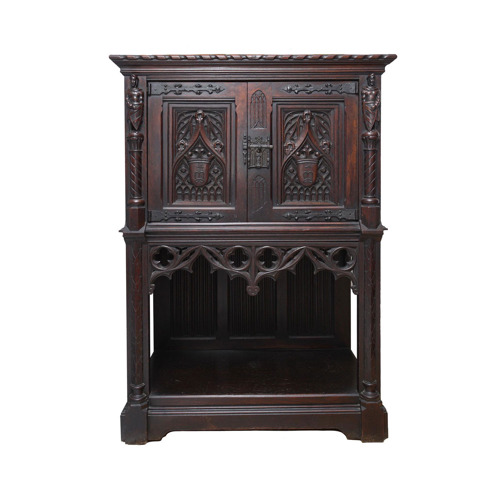 French Renaissance Revival Carved Oak Cabinet, c. 1900 (1 of 3)