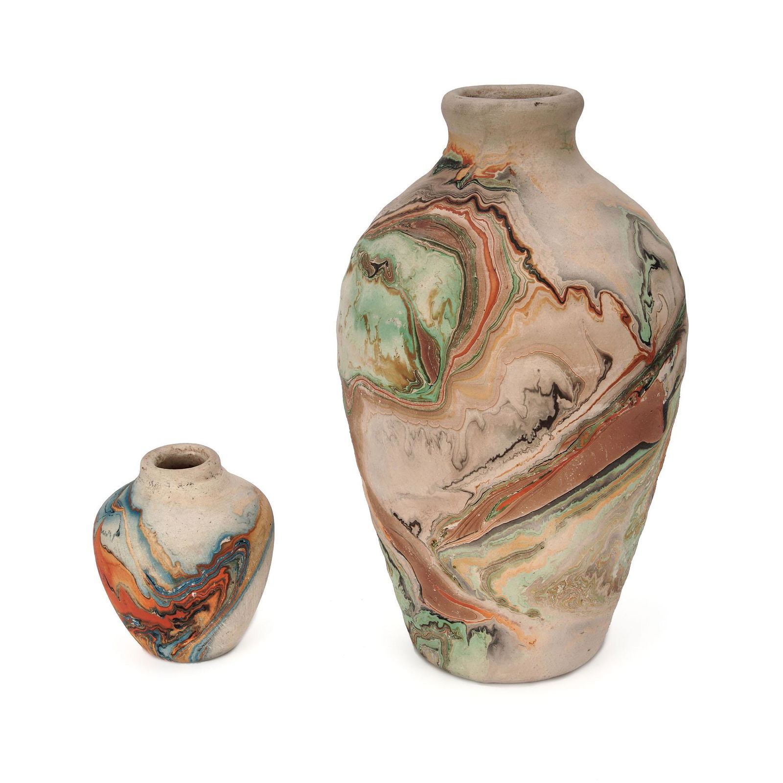 Pair of Nemadji Native American Vases (1 of 6)