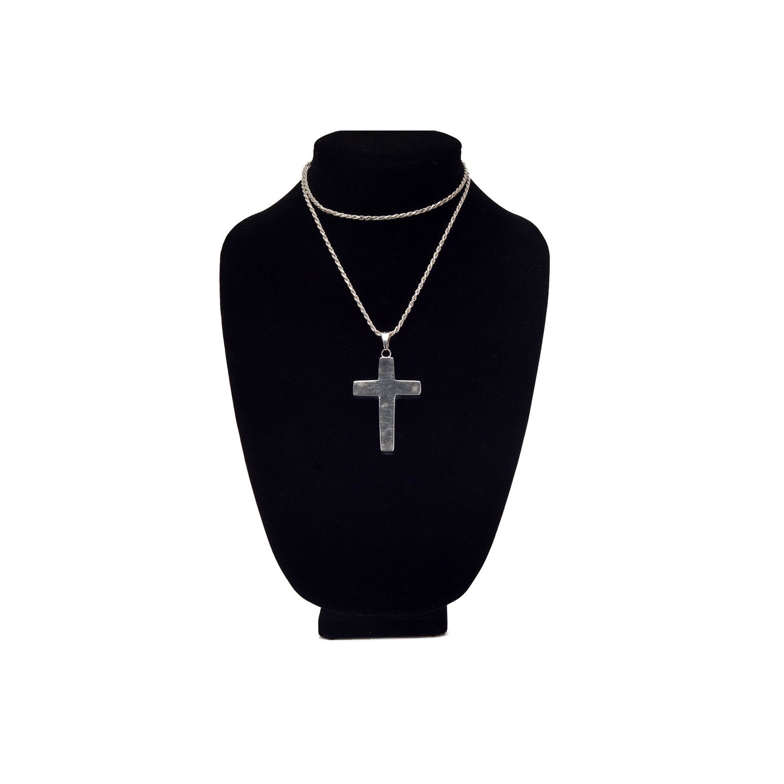 VTG Mexican Sterling SILVER Large Thick Cross Pendant (1 of 7)