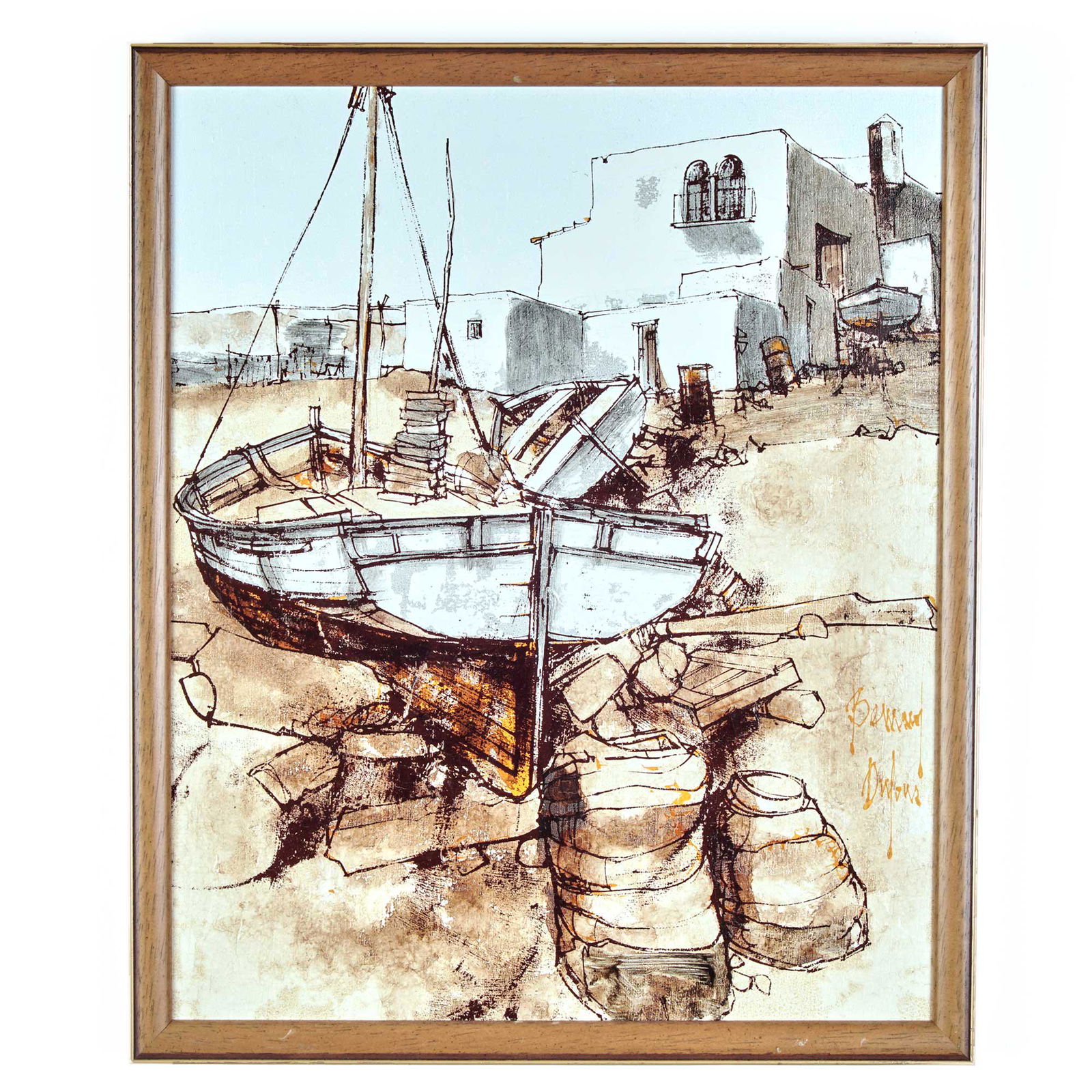 Mid Century Modern Oil Painting by Bernard Dufour (1 of 4)