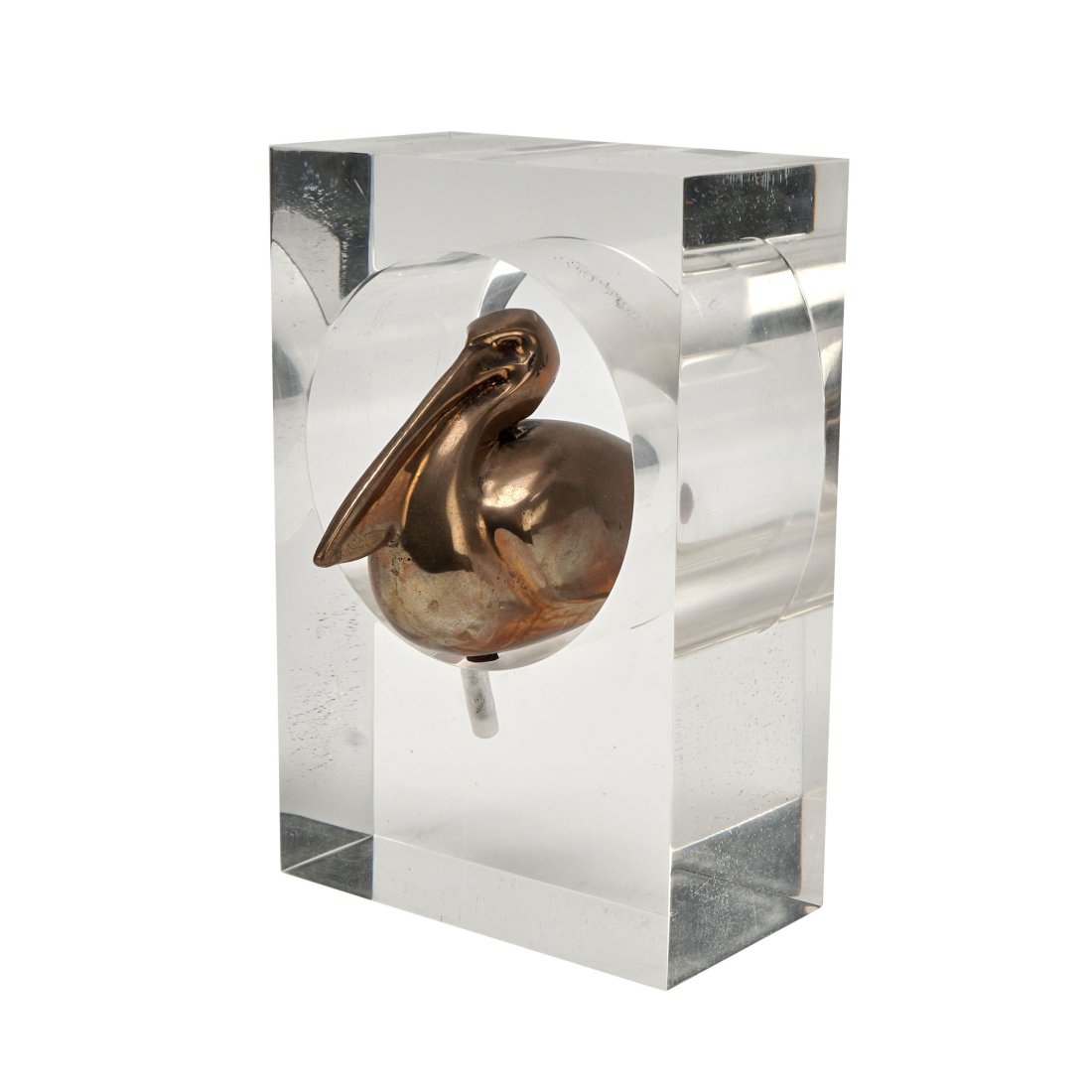 Loet Vanderveen Bronze and Lucite MCM Pelican Bird Sculpture (1 of 7)