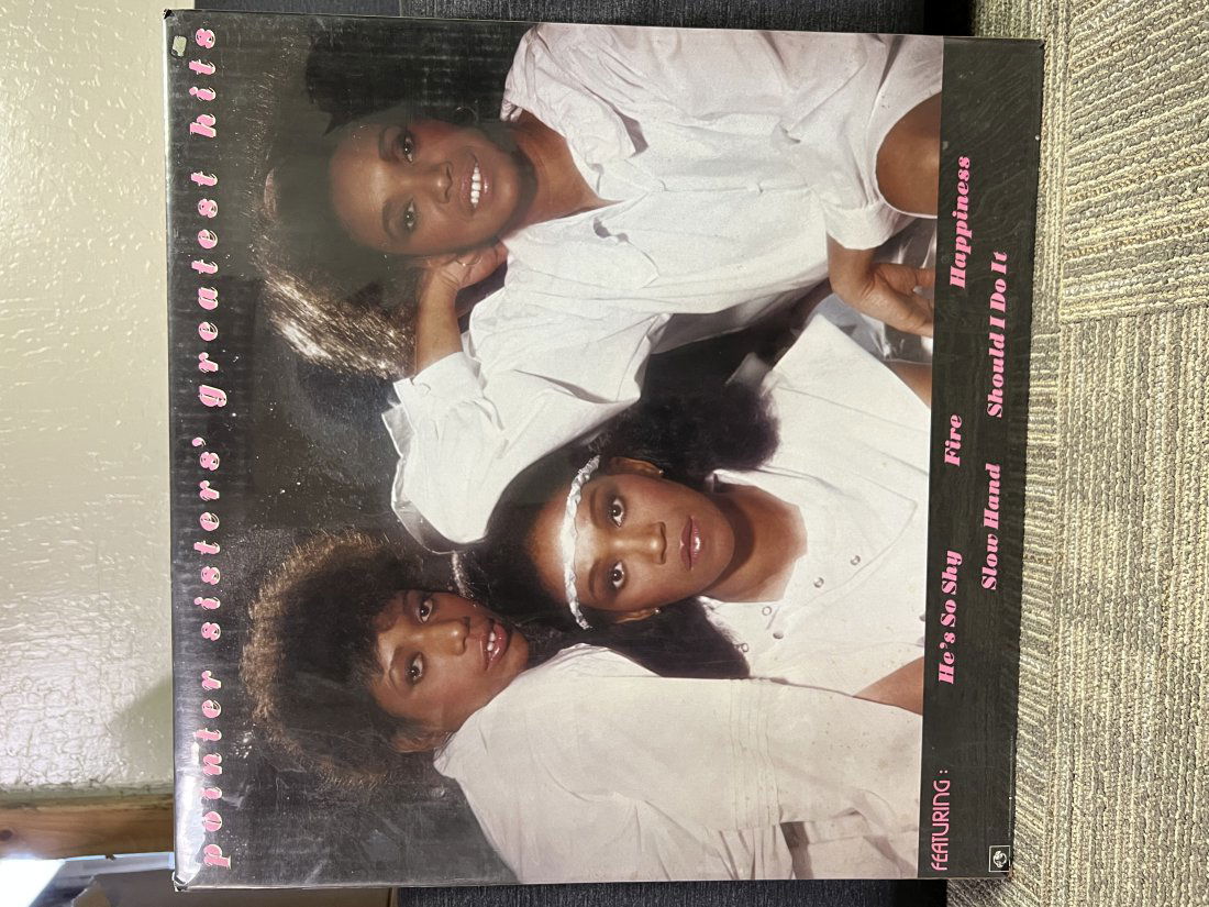 Pointer Sisterâ€™s Greatest Hits 1982: Pointer Sisterâ€™s Greatest Hits 1982 Featuring: Heâ€™s so Shy , Fire , Happiness , Slow Hand , Should I Do ItElektra Asylum Records A Warner Communications Co. Printed in U.S.ACorner dings2