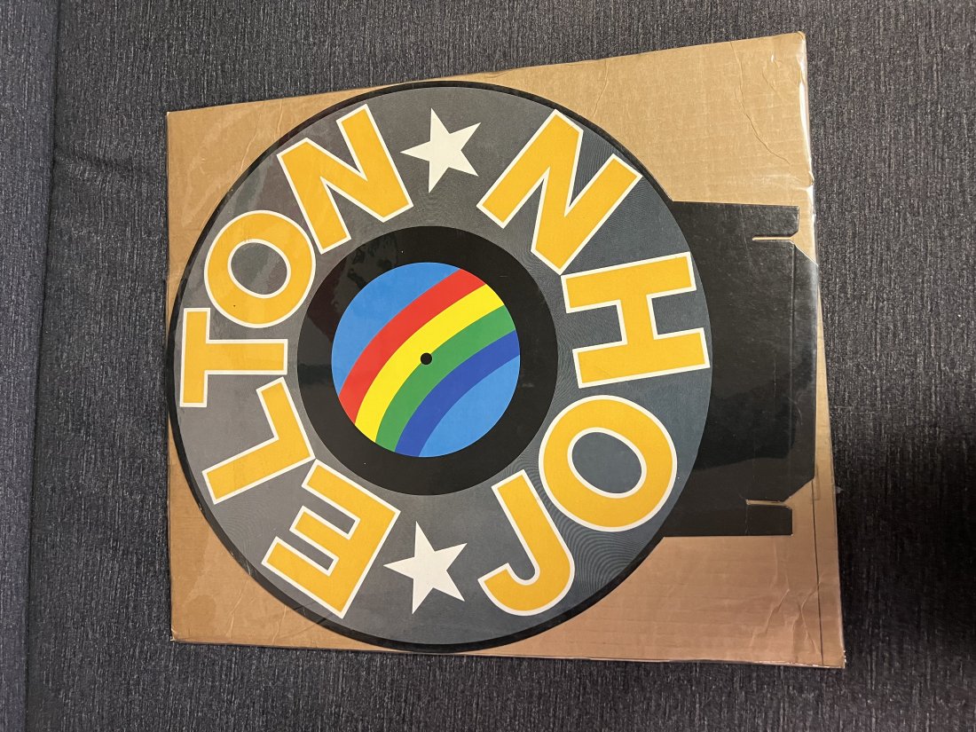 Elton John Rainbow Record Disc Store Display: Elton John Rainbow Record Disc Store Display 16” x 18”