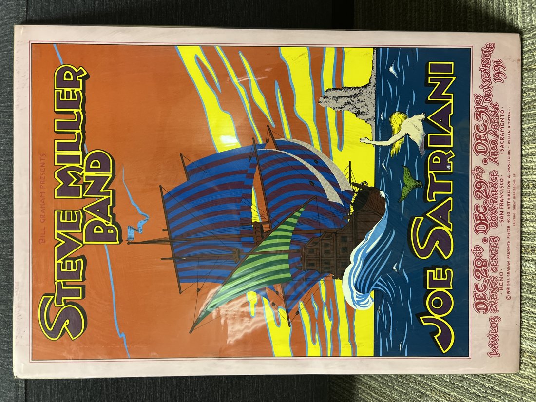 Bill Graham Steve Miller Band Joe Satriani 1991 New Yearâ€™s Eve Show Poster (1 of 6)