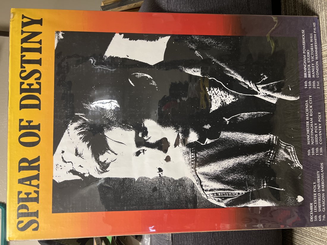 Spear of Destiny Tour Promo Poster: Spear of Destiny Tour Promo Poster , very minimal corner damage , in good condition , 33 1/2” x 23 1/2”