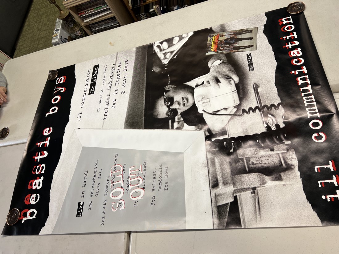 Beastie Boys Ill Communication Album Promo Poster: Beastie Boys Ill Communication Album Promo Poster , 60” x 40” , minimal to no damage.