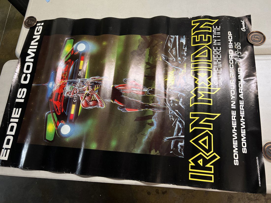 Iron Maiden Somewhere In Time 1986 Record Store Album Promo Poster (1 of 9)