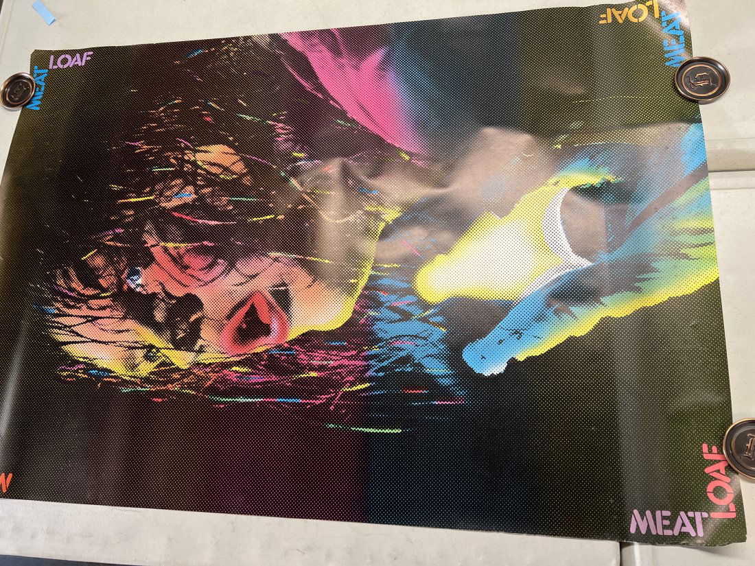 Meat Loaf 1970 Album Promo Poster: Meat Loaf 1970 Album Promo Poster , Ripped at the top right corner and has edgewear , 48” x 33”