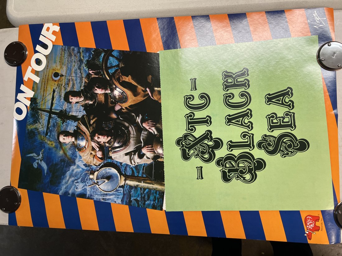 XTC Black Sea 1989 RSP Records Album Promo Poster: Poster may show minimal damages such as cornerwear, edgewear as shown in photos. Posters may also show crease marks due to prior forms of storage. Measurements: 36” x 24”