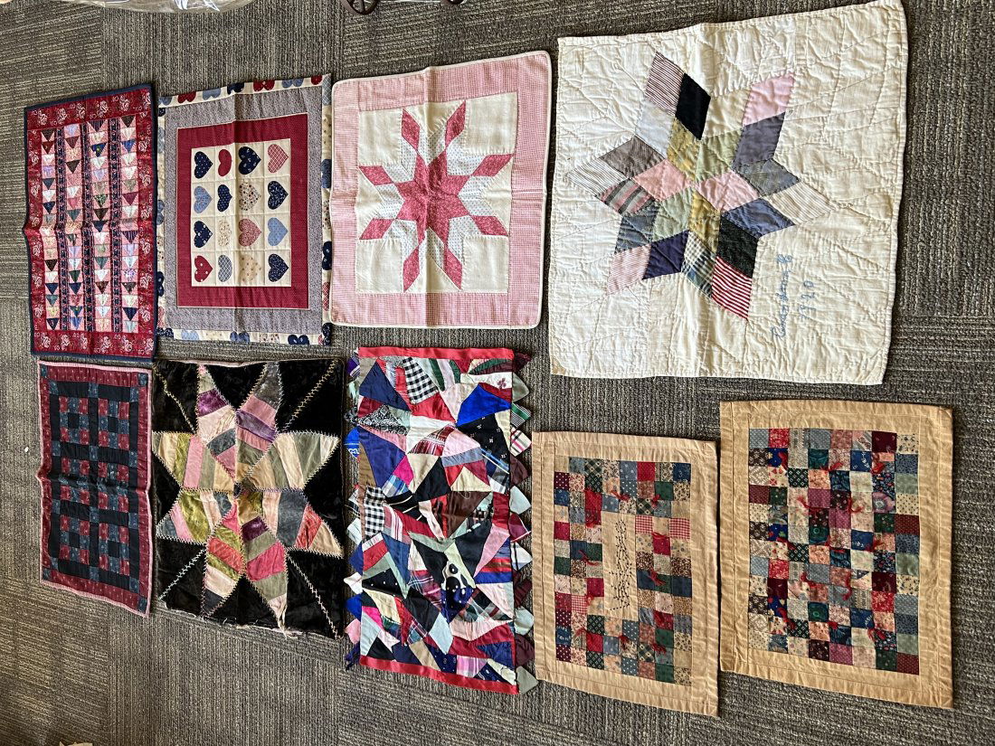 Lot of 9 Handmade Antique and Vintage Doll Quilts (1 of 10)