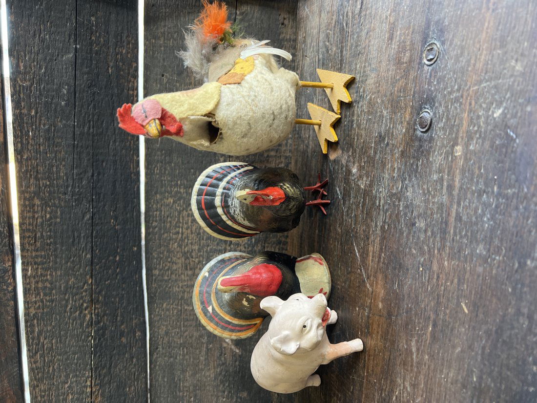 Antique German Farm Animals Paper Mache , Felt (1 of 19)