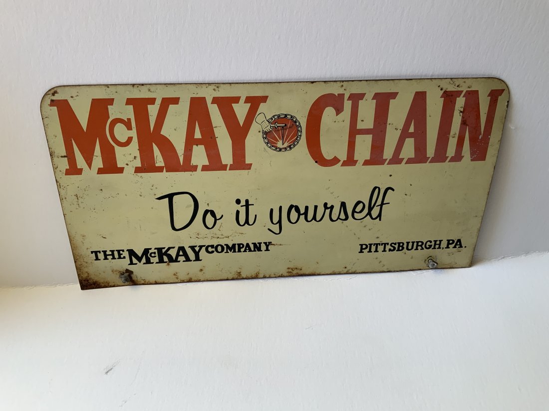 Double sided McKay Chain metal not porcelain sign (1 of 6)