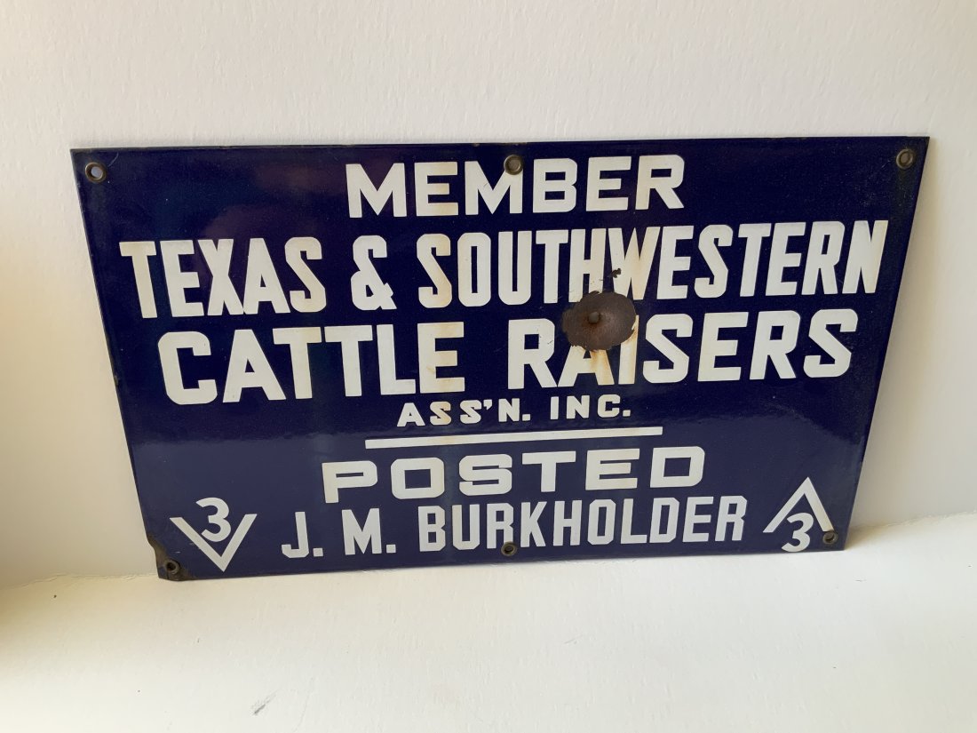 Texas and Southwestern Cattle Raisers porcelain sign (1 of 4)