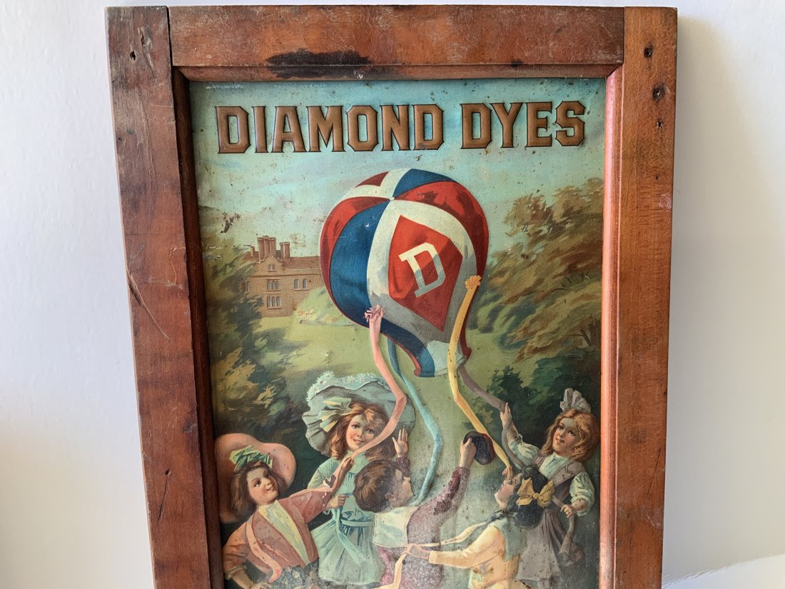 Original early tin diamond dyes sign (1 of 6)