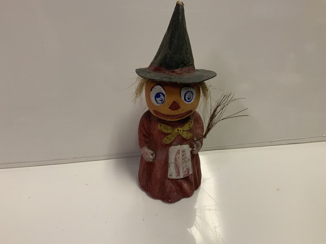 Antique paper mache scarecrow Halloween decoration (1 of 3)