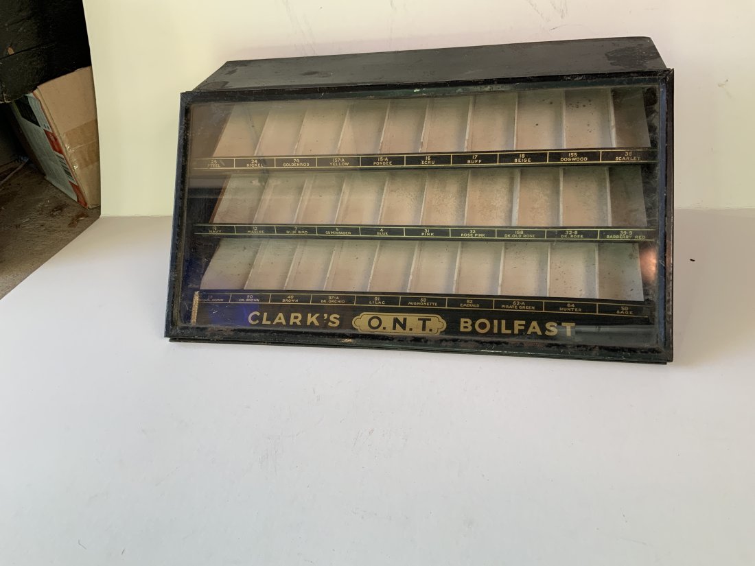 Antique metal Clarkâ€™s Boilfast spool cabinet (1 of 5)