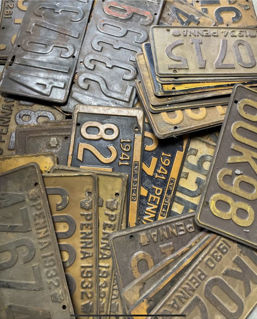 50 antique Pennsylvania license plates 1920s-40s (1 of 2)