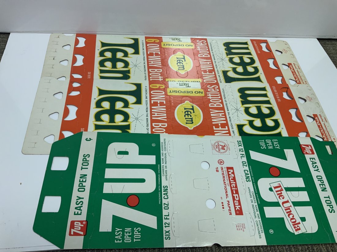 Lot of 3 6 pack cases from Teem and 7up (1 of 2)