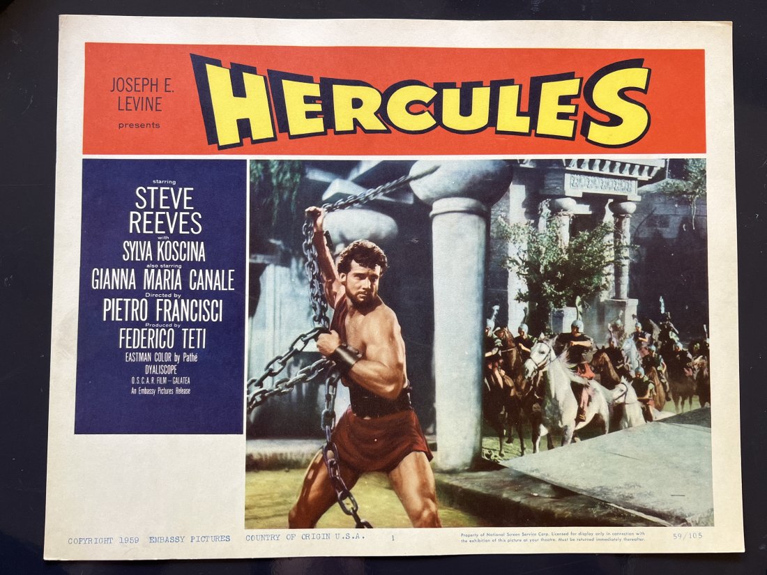 Hercules 1958 Starring Steve Reeves Movie Lobby Card (1 of 3)