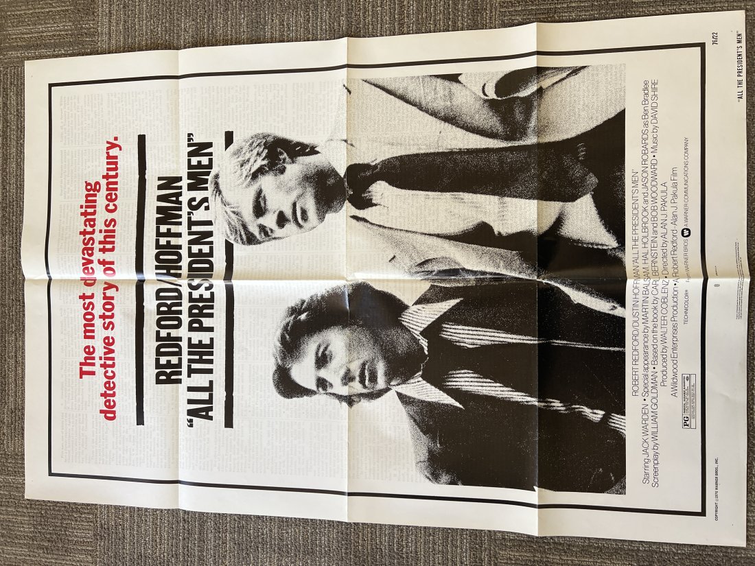Redford / Hoffman All The Presidents Men 1976: In good vintage condition with minimal wear.Please examine photos carefully in order to determine the condition of the item. Photos are ultimately the best indication of condition.