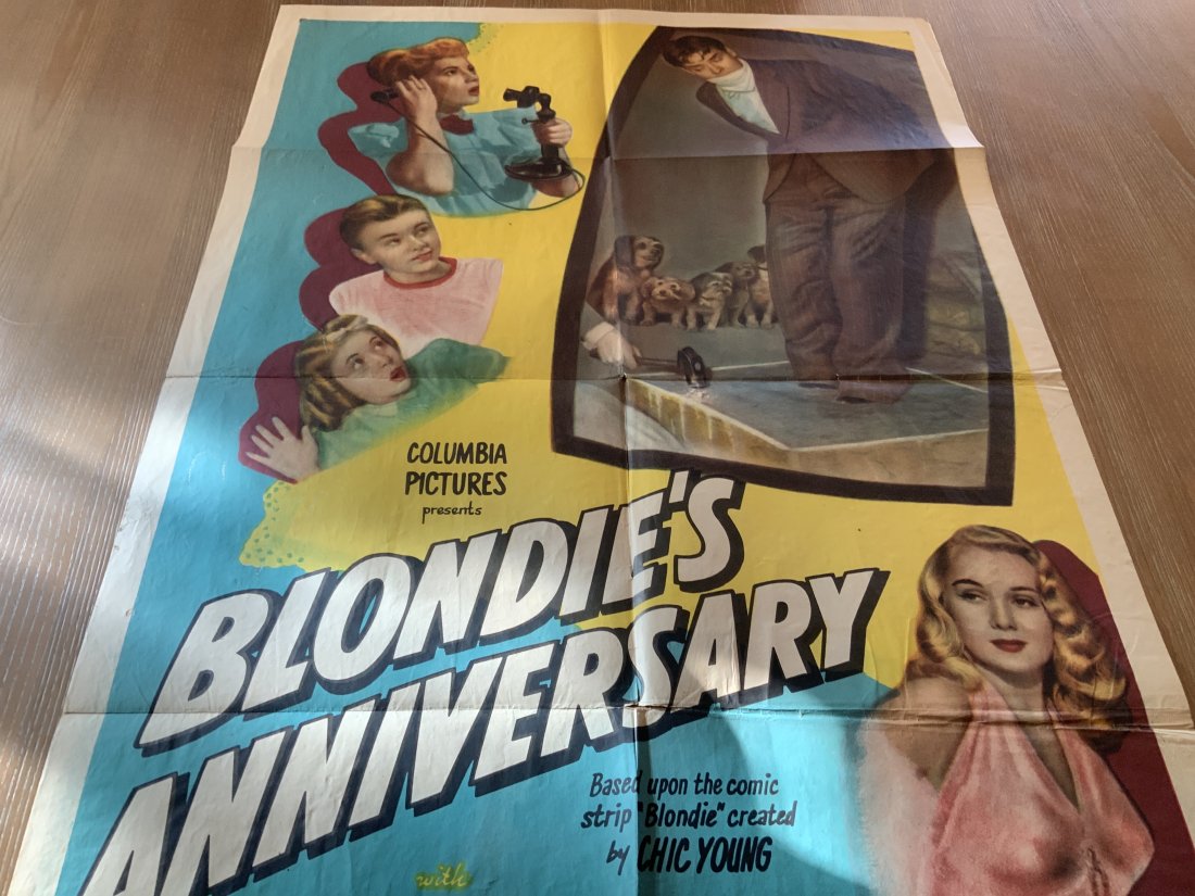 1948 Blondieâ€™s Anniversary one sheet movie poster (1 of 7)