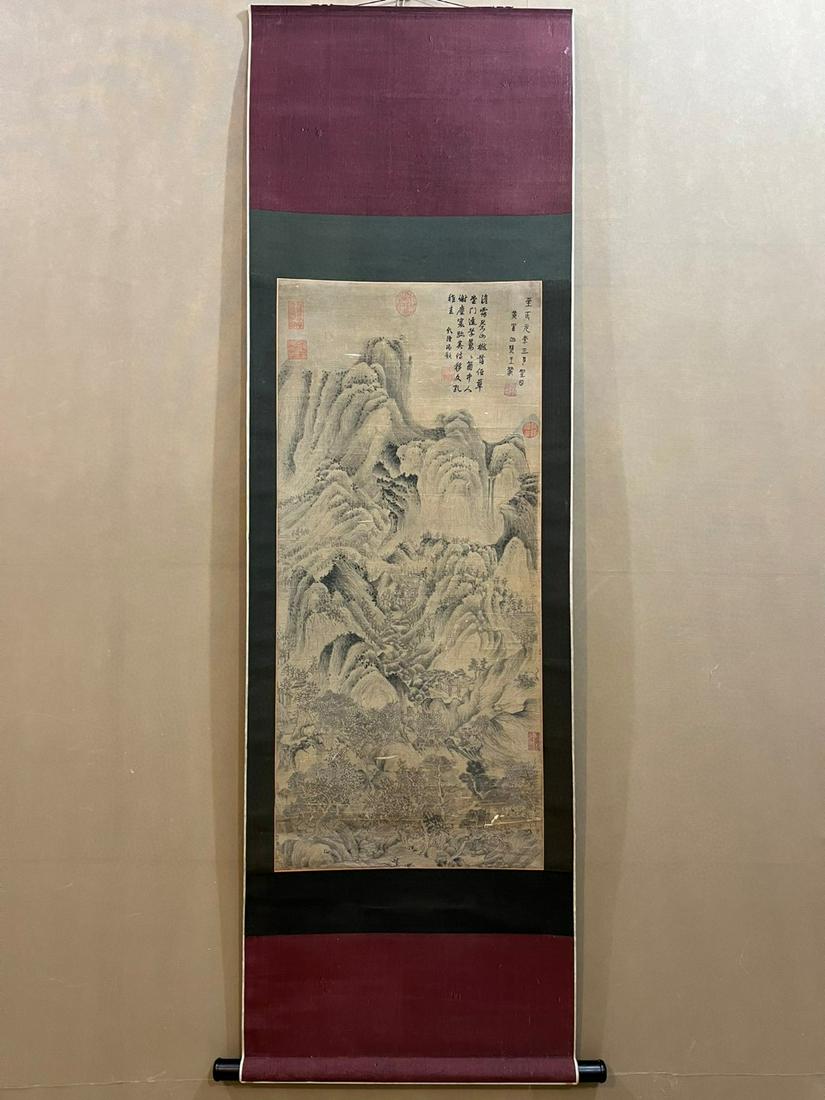 Wang Meng's exquisite silk: H:103cm W:46cm