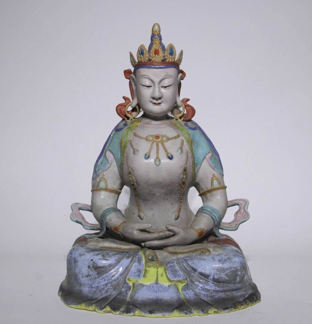 Qing Dynasty Pink Buddha Statue Auction