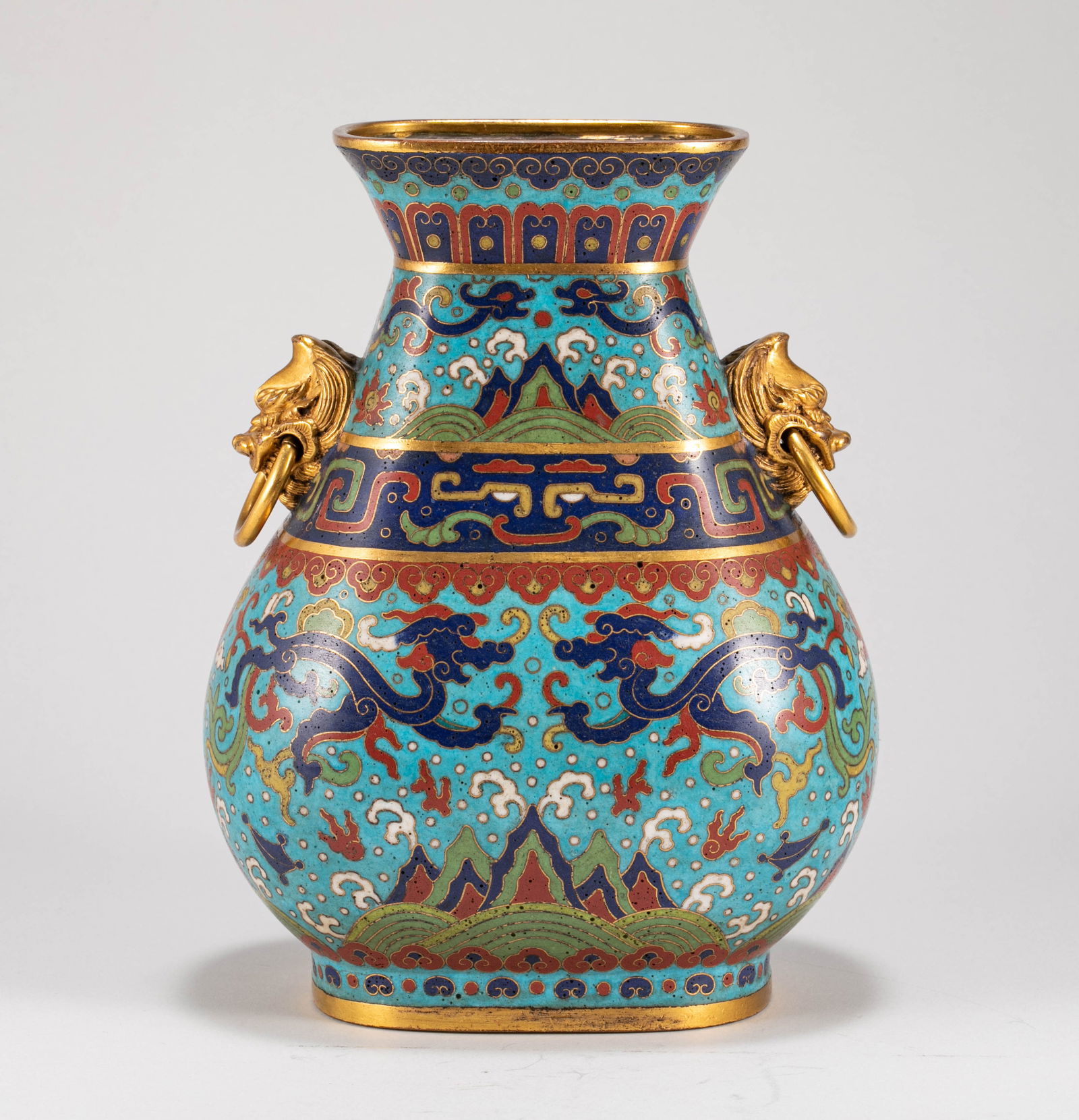 Qing Dynasty Cloisonne Beast Ear Zun (1 of 8)