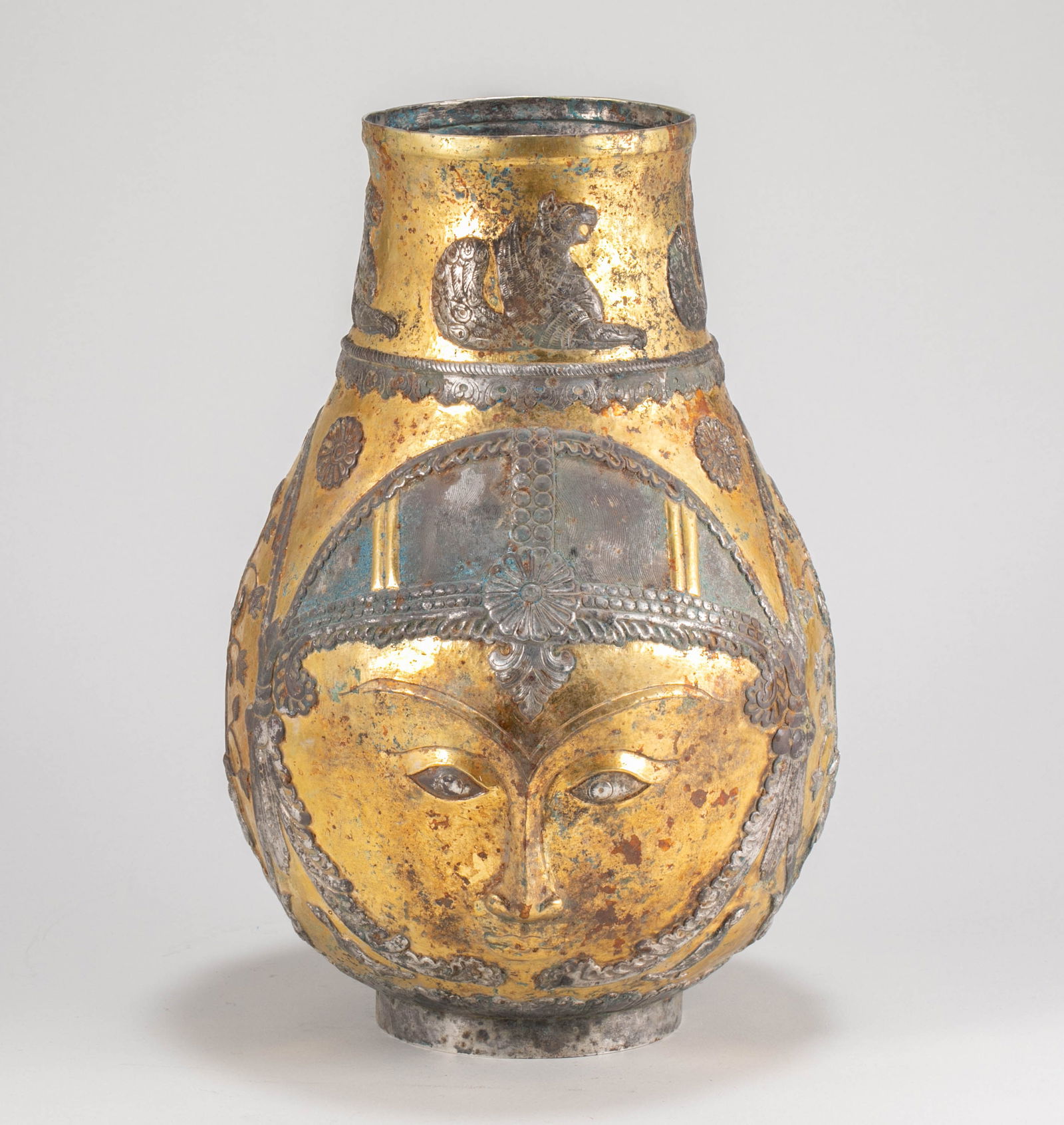 Tang Dynasty silver gilded Persian character vase (1 of 8)