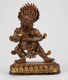 Qing Dynasty Gilded Dharma Protector Buddha Statue