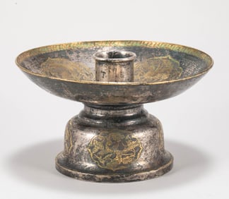 Tang Dynasty silver gilded candlestick