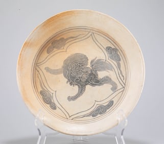 Song Dynasty Cizhou Kiln Lion Plate