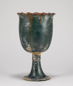 Tang Dynasty Blue Glazed High Feet Cup