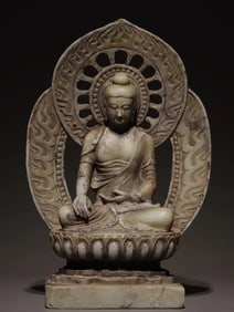 Tang Dynasty Talcum Buddha Statue