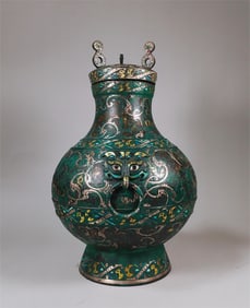 Bronze inlaid gold and silver vase from the Warring States period